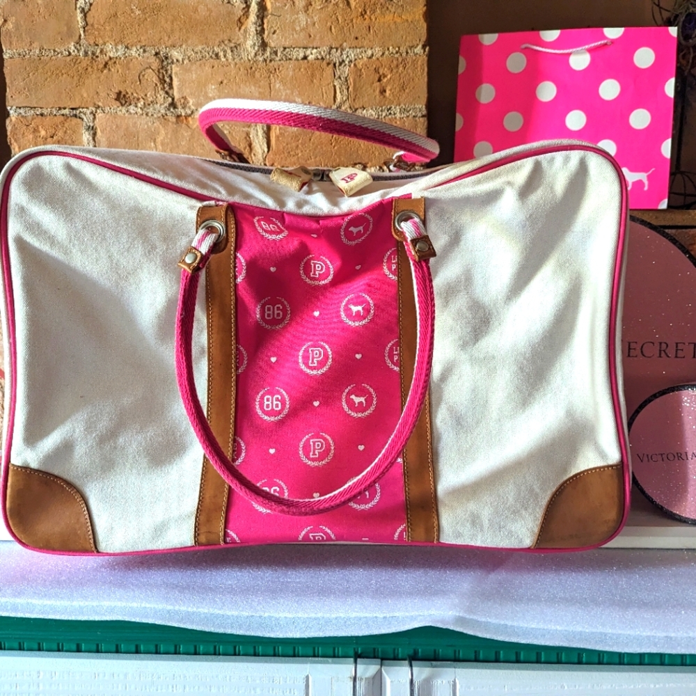 PINK vintage soft-sided luggage
